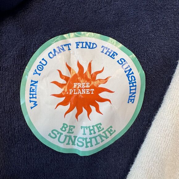 FREE PLANET Size XS LOT OF TWO Shirts Navy &‎ White Terry Cloth Button Front Top - Picture 8 of 16